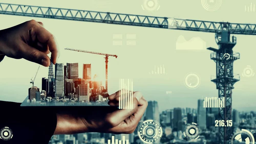 Construction project resting on a person’s palm representing control and business growth